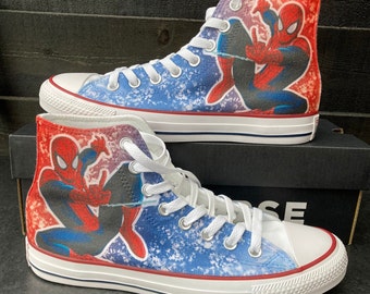 Spiderman custom converse high tops, SPIDER-MAN converse sneakers