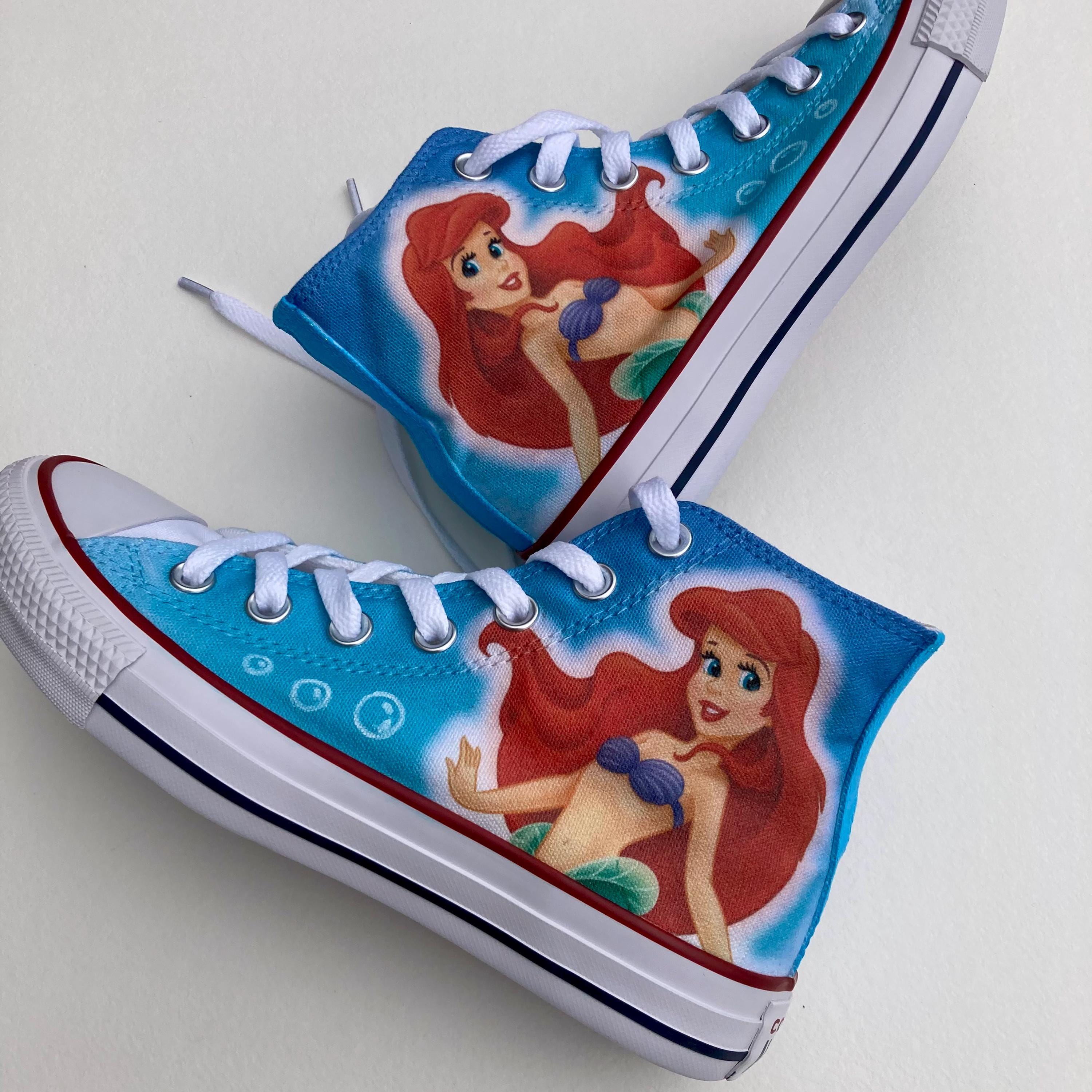 Canvas Little Mermaid Converse Shoes Ariel Converse Shoes UK