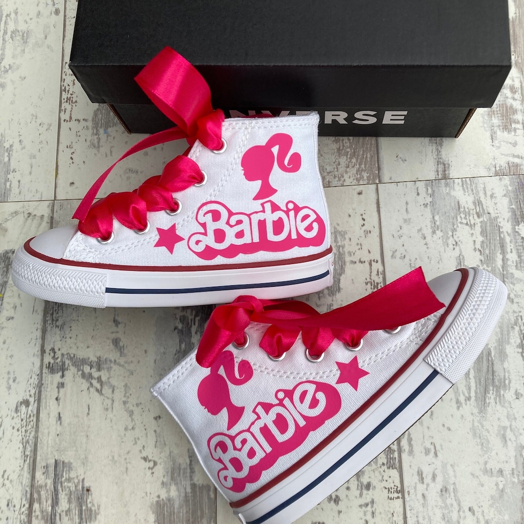 Custom Pink & White Barbie Converse Barbie Shoes Kids Barbie - Etsy