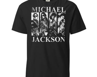 Couleurs réconfortantes Chemise Michael Jackson, T-shirt recto-verso, Cadeaux pour les fans de musique pop, Mecha rétro, Chemise rétro des années 90, Couleurs confortables et tailles, Légende de la pop