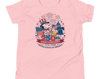 Camiseta del 250 aniversario de Snoopy en Estados Unidos, ropa infantil, conjunto para el 4 de julio, camisetas a juego para toda la familia.