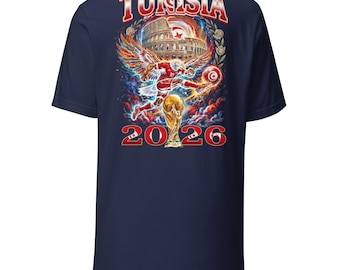 Maillot de football 2026, équipe de football de Tunisie, maillots de jour de match, Etats-Unis Canada Mexique, cadeaux de football, conception de tshirt en demi-teinte