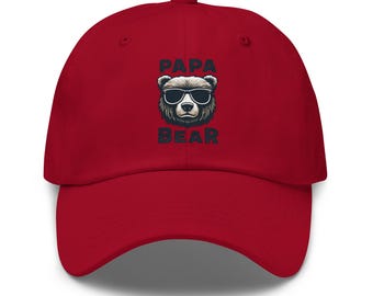 Sombrero de hombre, sombrero de papá, oso papá, regalo del día del padre, regalo para el abuelo, gorra de abuelo
