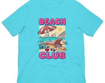 Camiseta de viaje a Italia, camiseta de club de playa, ambiente veraniego, regalos de la costa de Amalfi,