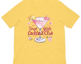 Camisetas de cóctel, Camiseta de club de cócteles para chicas solteras, Tops de verano, Camiseta linda para beber, Camiseta de club de chicas