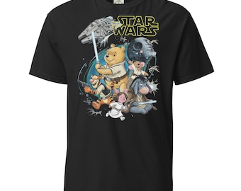 Vêtements Disneyland Comfort Colors, t-shirt Star War, t-shirt Winnie l'ourson, cadeaux de science-fiction, produits dérivés Starwars, t-shirts de films graphiques, cadeaux nerds,