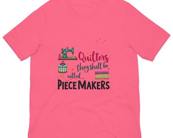 Camiseta "Benditos sean los fabricantes de piezas", camisetas de patchwork, blusas bonitas, regalos para amantes de la costura