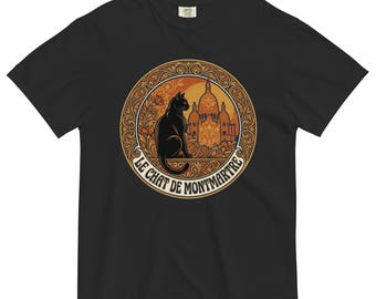 Recuerdos de París, le chat de montmartre, Camisa de viaje de Francia, Camisa Boho