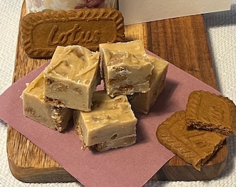 Quick Dispatch - Handmade Luxurious Biscoff Fudge letterbox Gift, Personalised