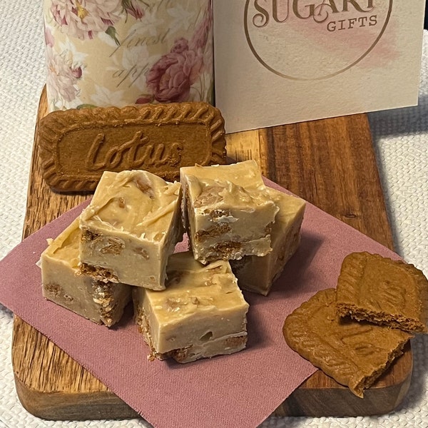 Quick Dispatch - Handmade Luxurious Biscoff Fudge letterbox Gift, Personalised