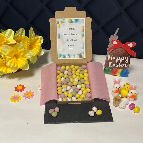 Mini œufs en chocolat - Boîte aux lettres de Pâques - Cadeau de bonbons - Personnalisé