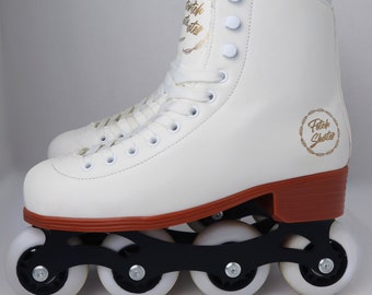 White In-line Roller Skates Stylish Womens Ladies Kids Girls Blades Gift Present Idea Cute