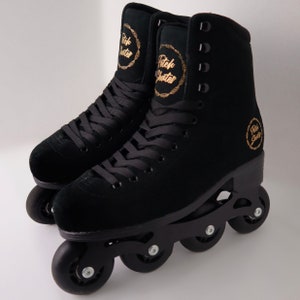 Schwarze In-Line Rollschuhe Stilvolle Damen Damen Kinder Mädchen Klingen Geschenk Idee Niedlich