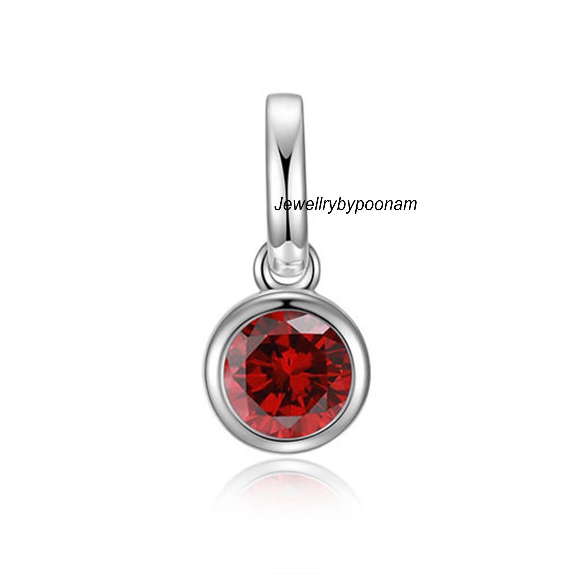 14k Solid Gold Mini Bezel Pendant: Round Moissanite Charm (12 MM) - Jewelry By Poonam | SKU: PJP-