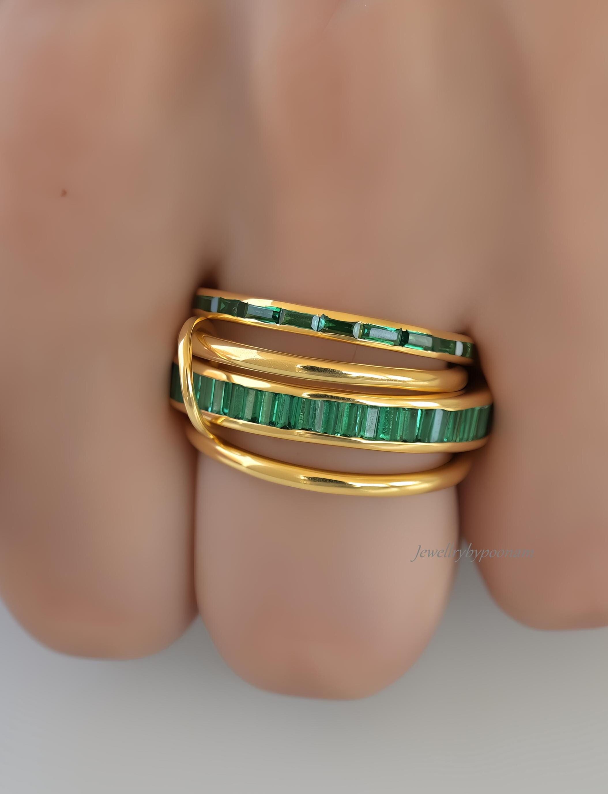 925 Sterling Silver Baguette Connector Ring, Chunky Linked Bands Ring - View 7 - Jewelry By Poonam | SKU: PJR904-SLNSBTTWTYS-