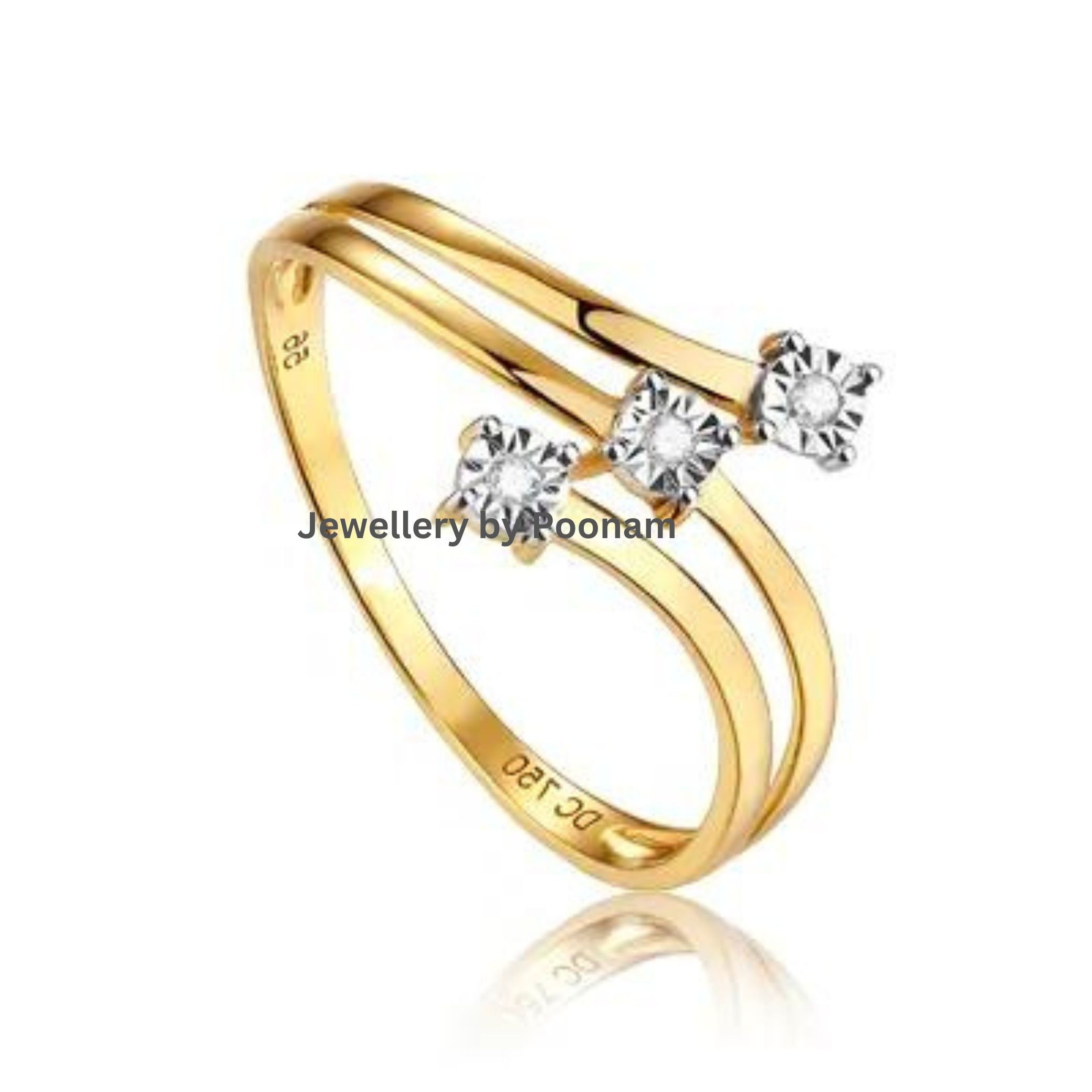 Light Wholesale Luxurious Engagement Anniversary Ring Gold Jewelry Women Diamond Wedding Ring - View 2 - Jewelry By Poonam |