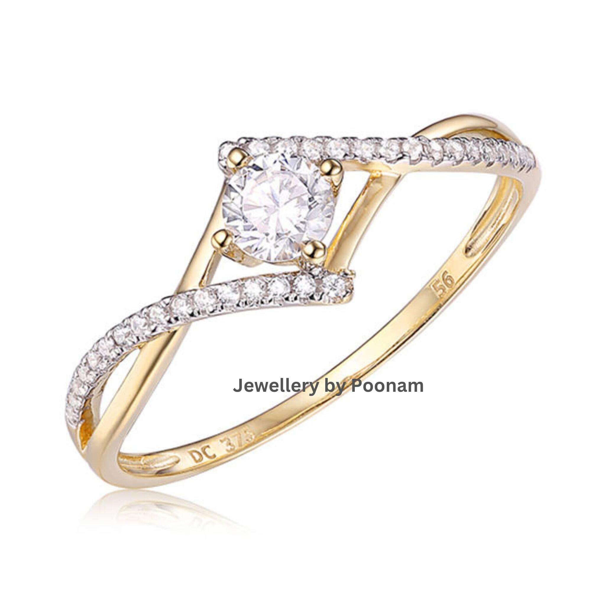 925 Silver Pave Moissanite Wedding Ring – Sparkling Engagement Bridal Jewelry - Jewelry By Poonam | SKU: R-1068