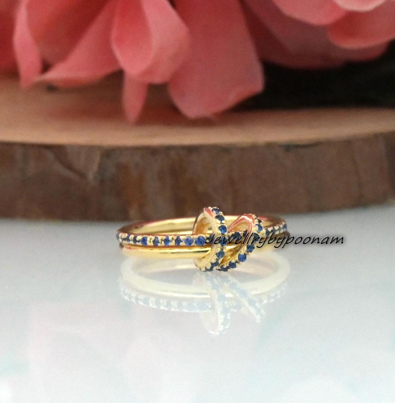 14K Gold & Sterling Silver Interlocking Ring: Two-Tone Multi-Link Band Connector Ring - View 4 - Jewelry By Poonam | SKU: PJR
