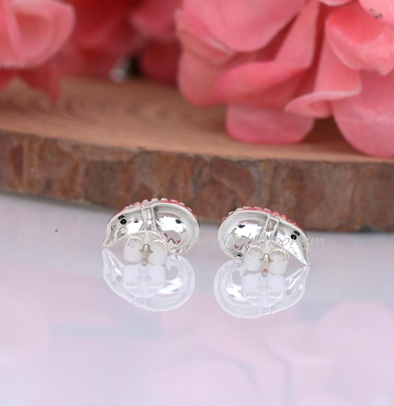 Sterling Silver Pangolin Stud Earrings, Dainty Wildlife Animal Jewelry - View 5 - Jewelry By Poonam | SKU: PJE1714-SLRHBS-10M