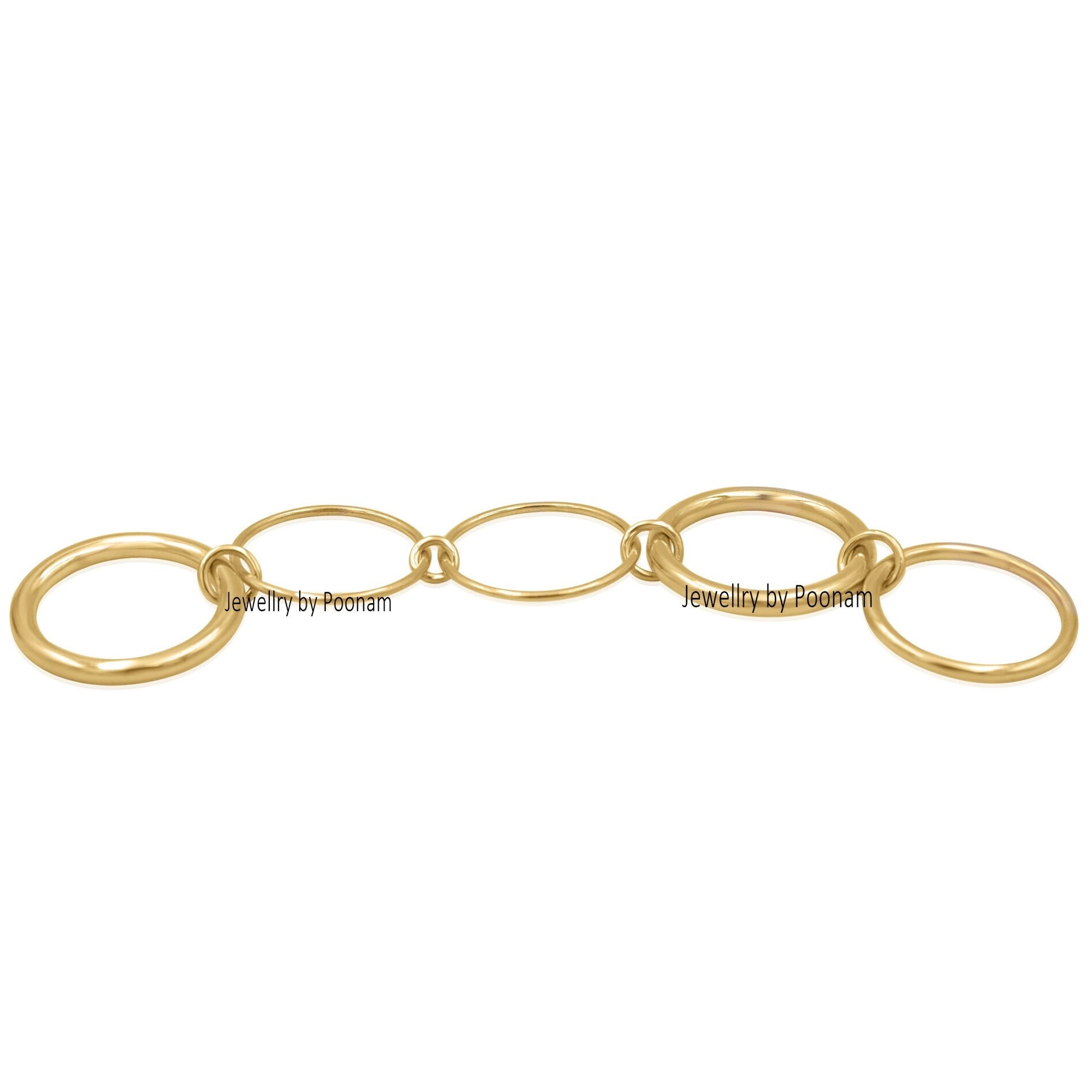 925 Sterling Silver 5-Band Multi-Link Band Ring – Stacking Connector - View 2 - Jewelry By Poonam | SKU: PJR491- 2/2026
