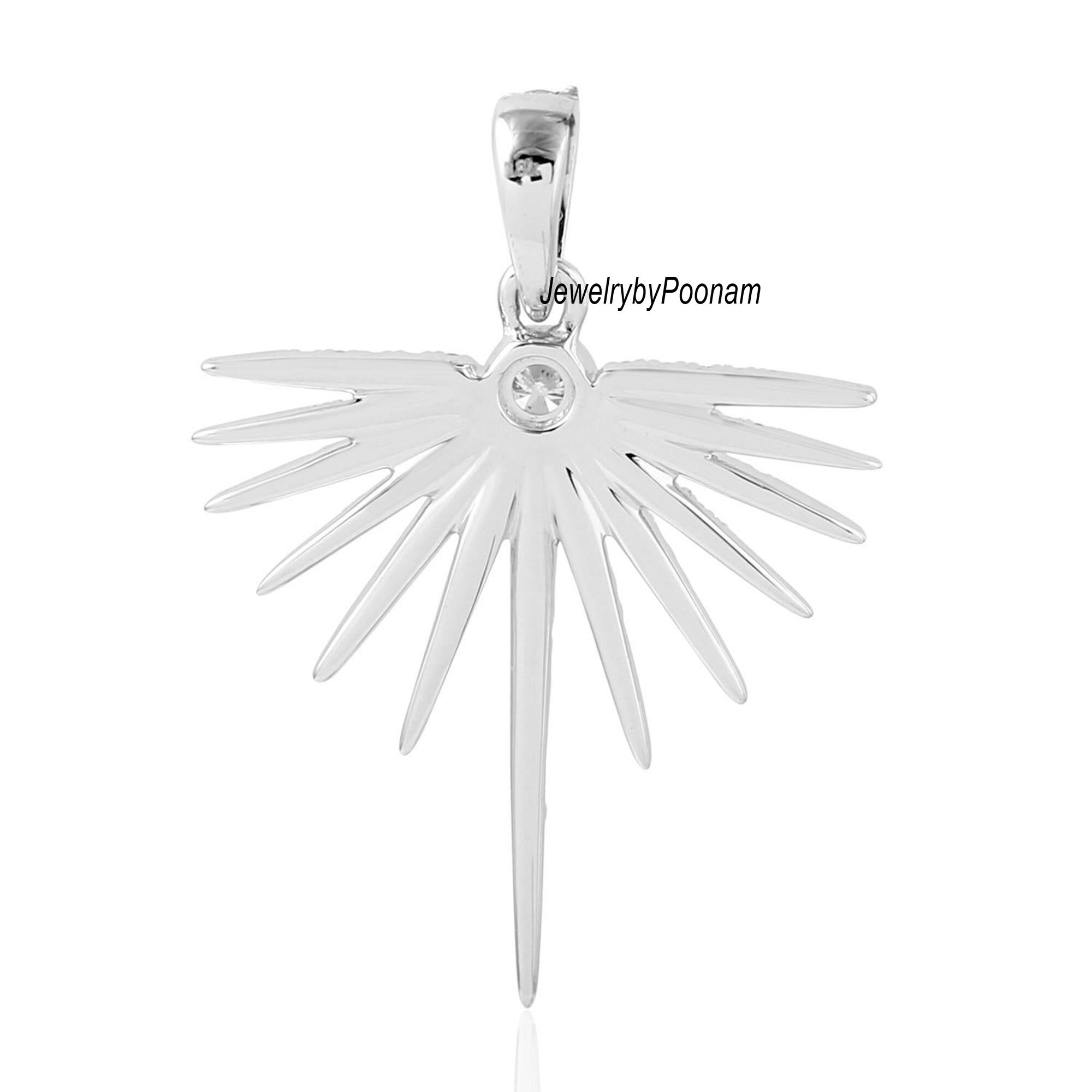 14k Gold Moissanite Starburst Pendant: Handmade Diamond Charm - View 5 - Jewelry By Poonam | SKU: PJP-