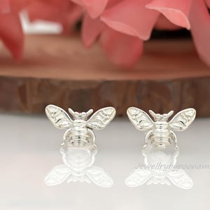 14k Gold Honig Biene Ohrstecker: Zierliche Hummel Schmuck