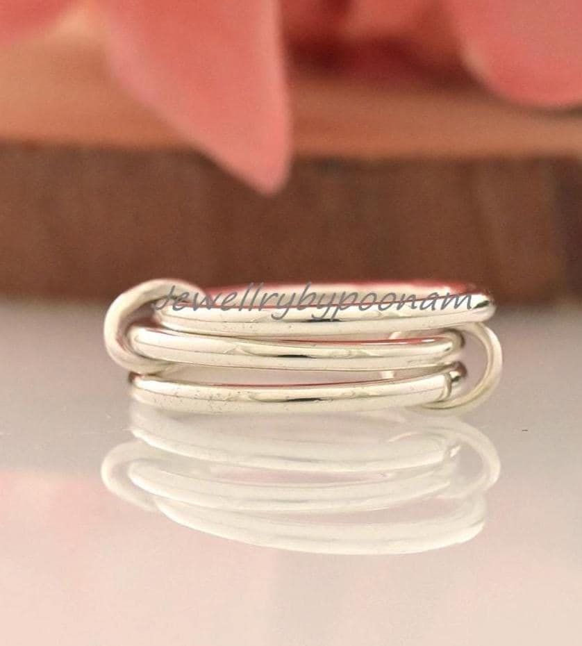 Sterling Silver Paperclip Ring, Minimalist Chain Link Ring, Dainty Statement Ring, Modern Everyday Ring, Gift For Her - View
