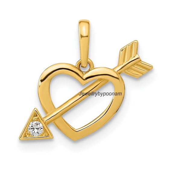 Heart with Cupid's Arrow Charm Sterling Silver Heart with Cupid's Arrow Charm Sterling Silver