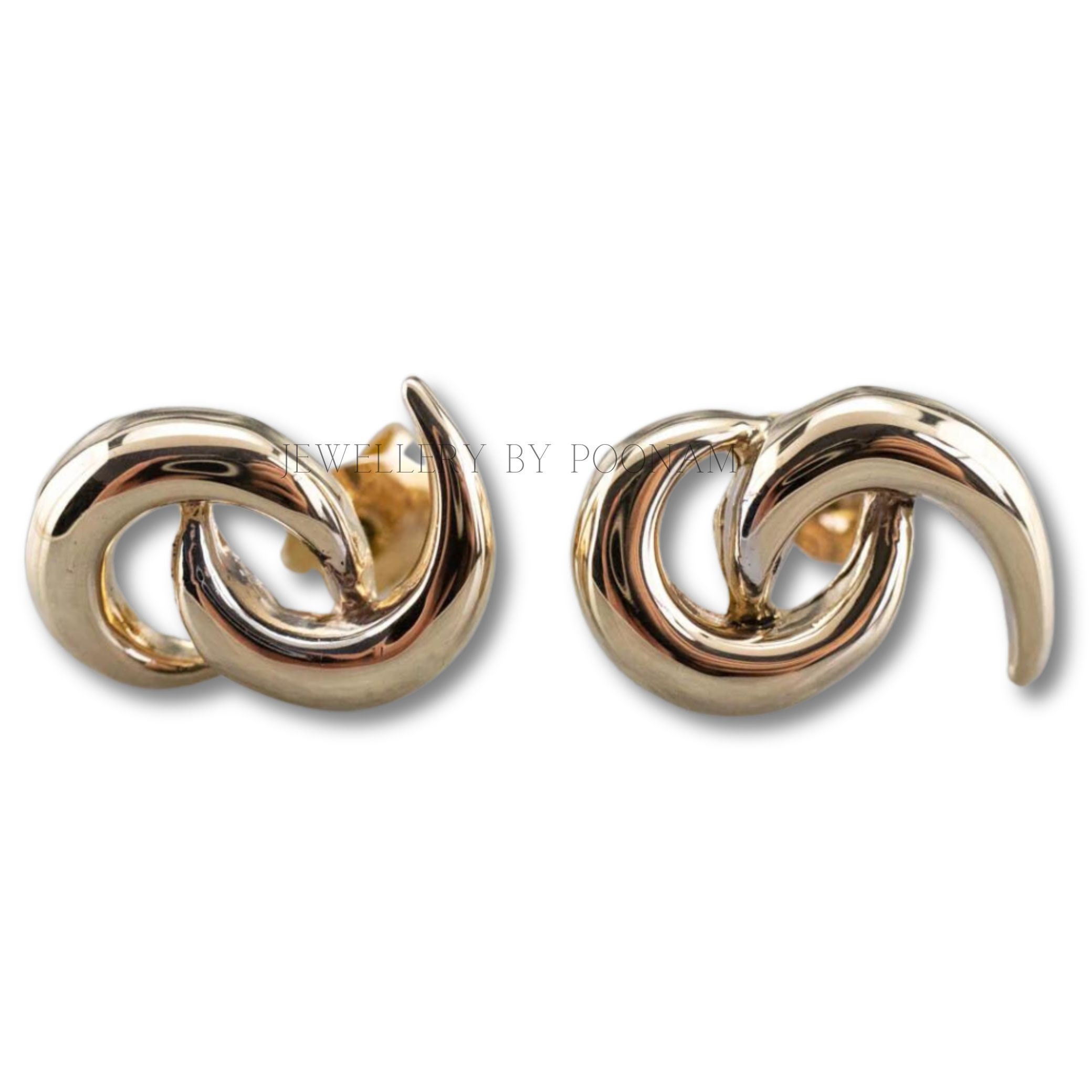 Twisted Stud Earrings, Dainty Earrings, Tiny Earrings, Minimalist Modern Design, Sterling Silver Earrings - View 3 - Jewelry