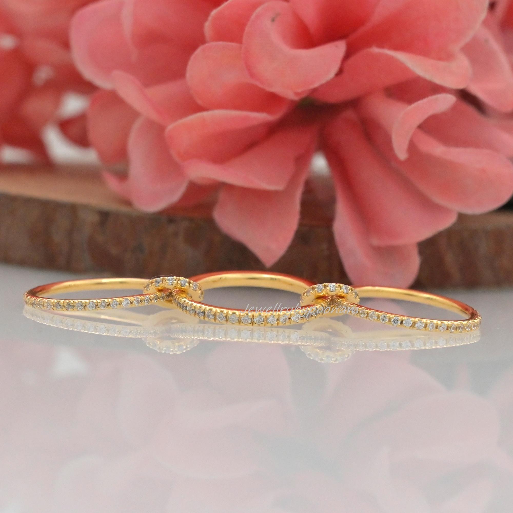 925 Sterling Silver Multi-Link Ring; Chunky Gold Connector Ring - View 4 - Jewelry By Poonam | SKU: PJR2427-SLNSCZRUCZ-US-7 2
