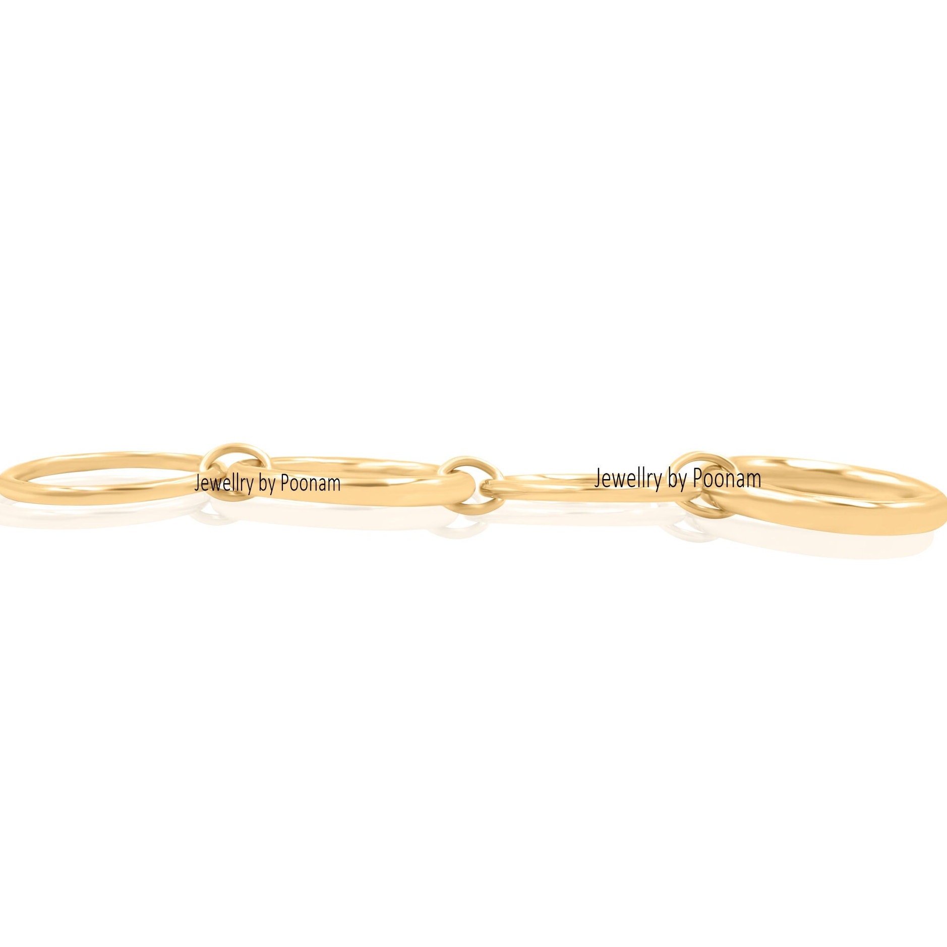 14k Yellow Gold Multi-Band Ring Set, Connector Jewelry - View 4 - Jewelry By Poonam | SKU: MJR758- 2/2026