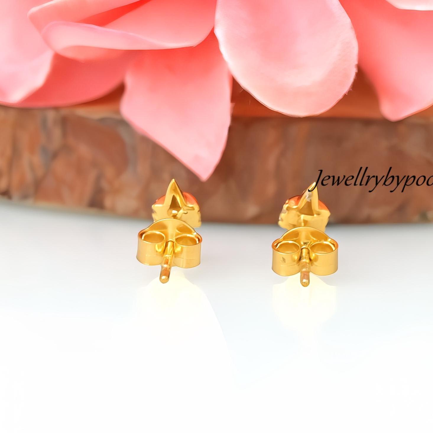 925 Sterling Silver CZ Spike Stud Earrings: Dainty Handmade Jewelry - View 6 - Jewelry By Poonam | SKU: PJE1725-SLNSCZ-10M 2/