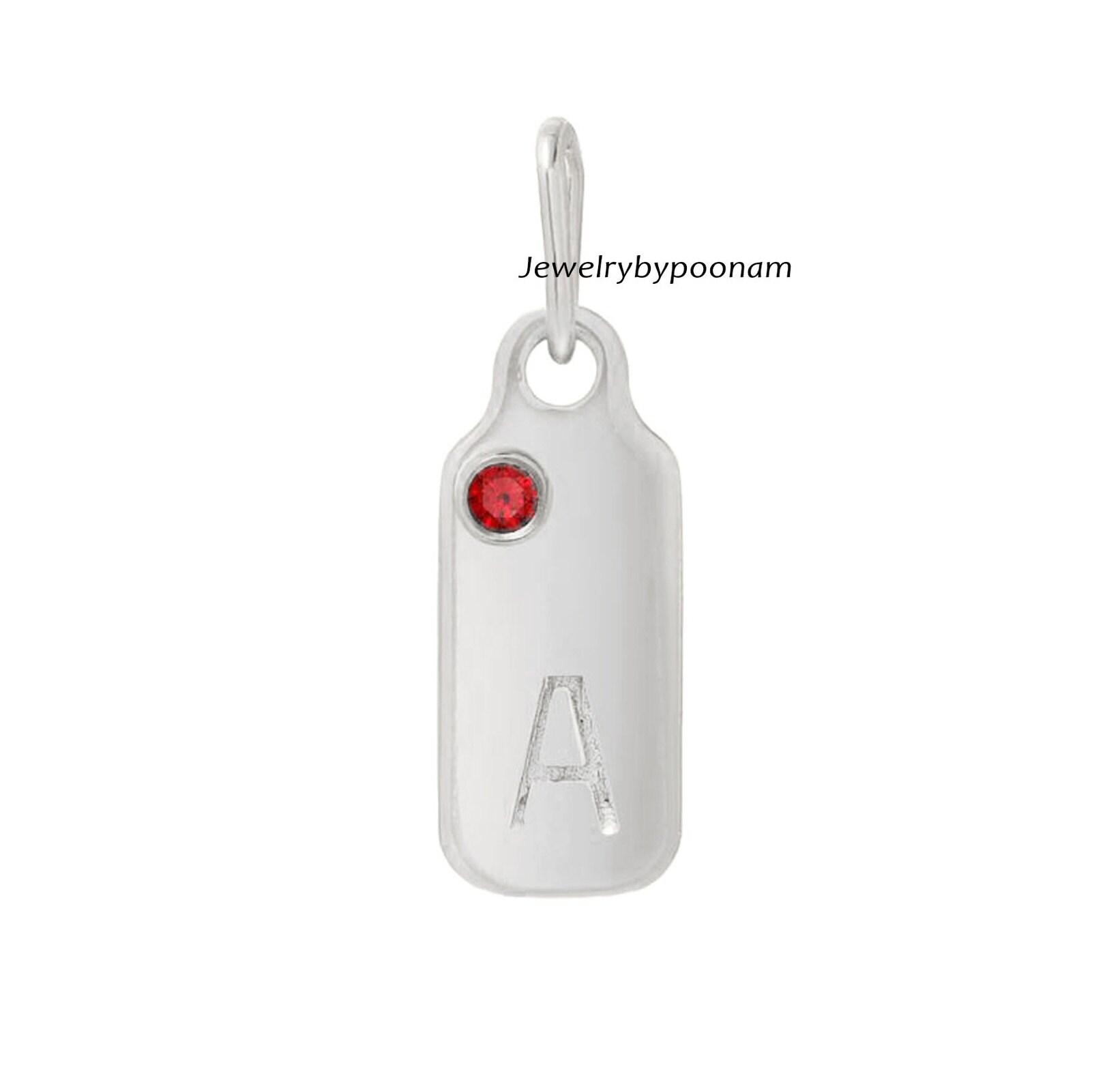 14k Solid Gold Initial Diamond Charm Pendant - A to Z - View 4 - Jewelry By Poonam | SKU: PJP4632-SLYGCZ-S-25M 2/26