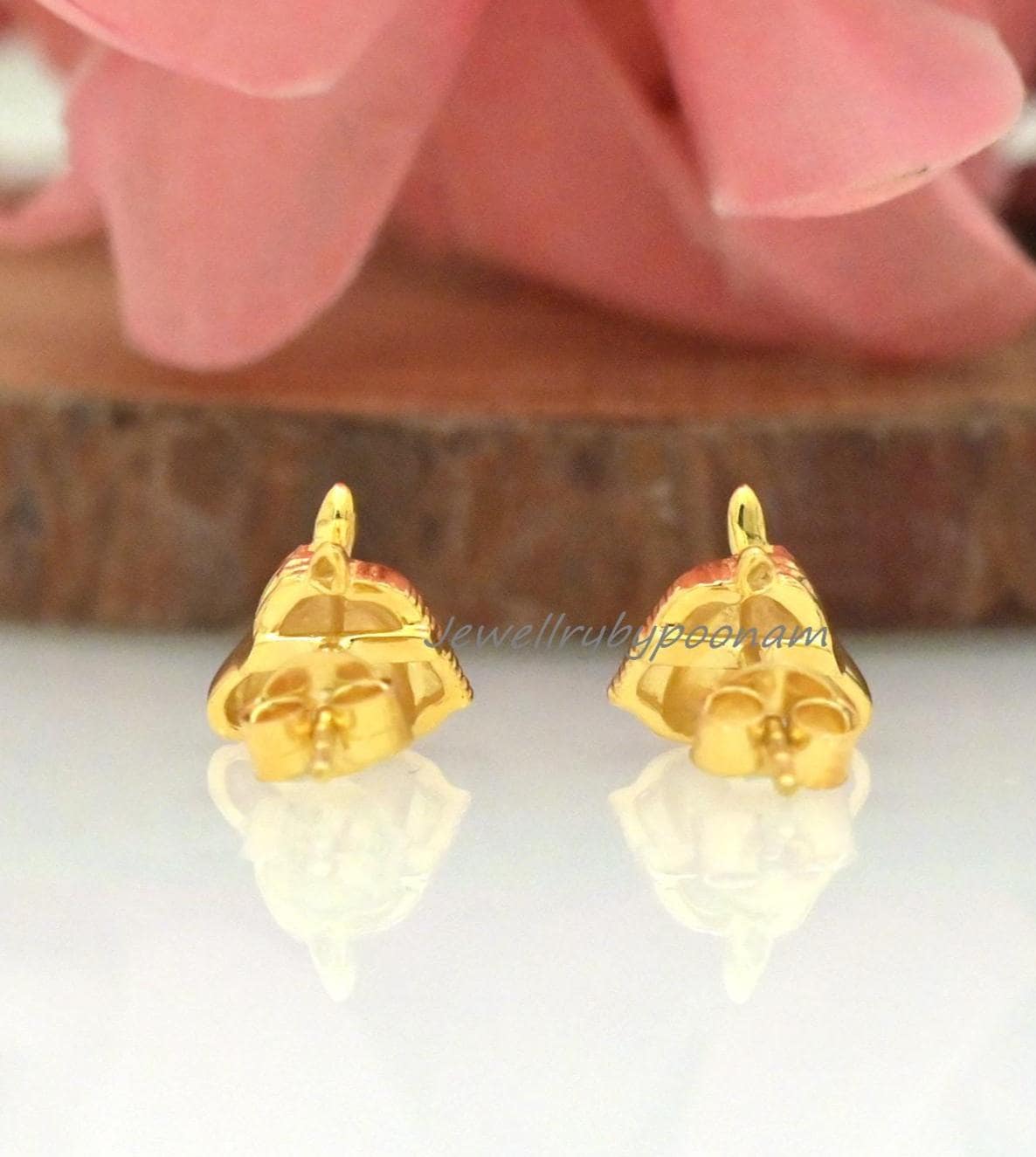 Dainty Horse Head Stud Earrings in 925 Sterling Silver โ Minimal Animal Jewelry - View 3 - Jewelry By Poonam | SKU: PJE1820-S