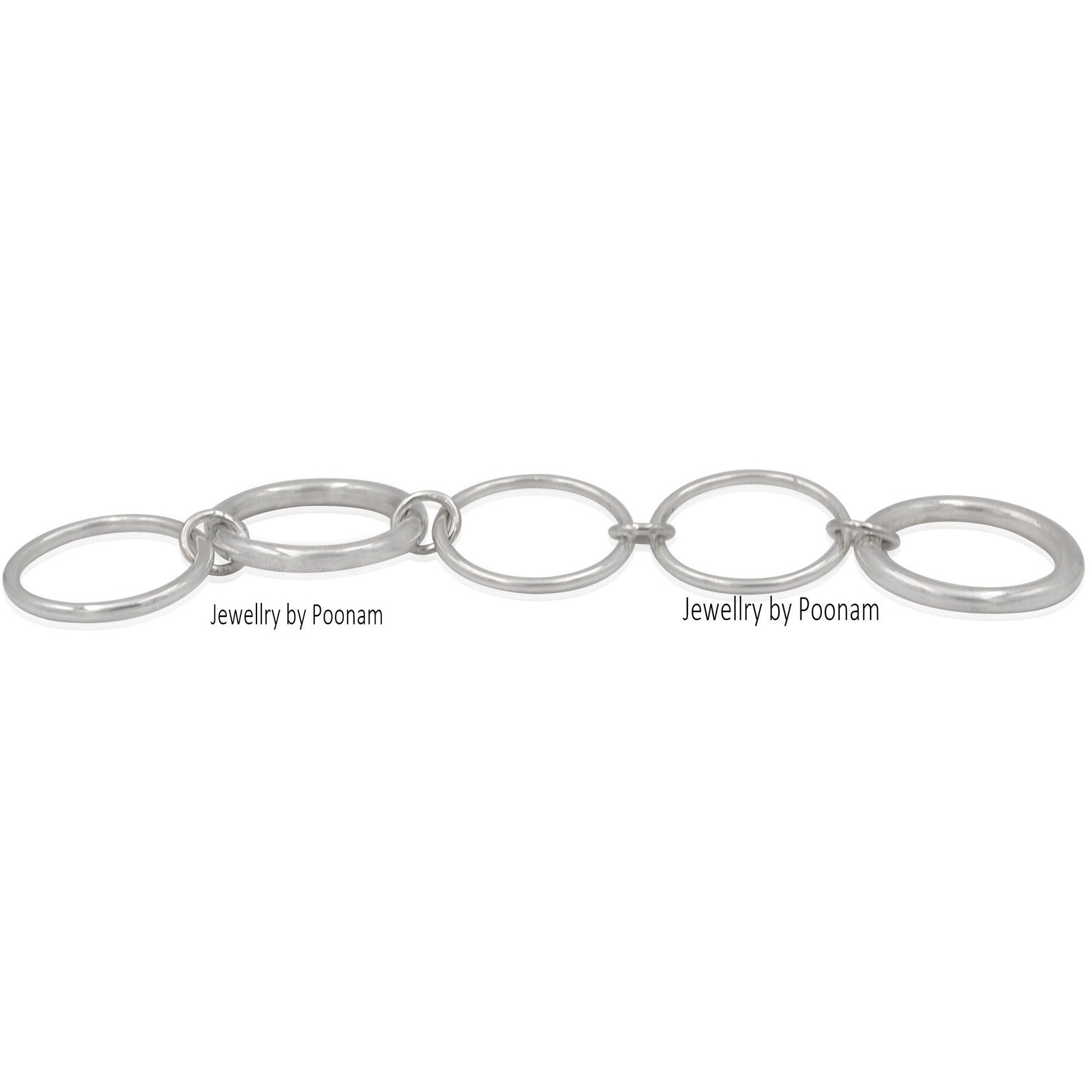 925 Sterling Silver 5-Band Multi-Link Band Ring – Stacking Connector - View 4 - Jewelry By Poonam | SKU: PJR491- 2/2026