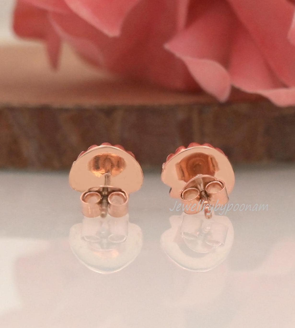 925 Sterling Silver Seashell Stud Earrings — Dainty Scallop Jewelry - View 3 - Jewelry By Poonam | SKU: PJE1757-SLRG-10M 2/26
