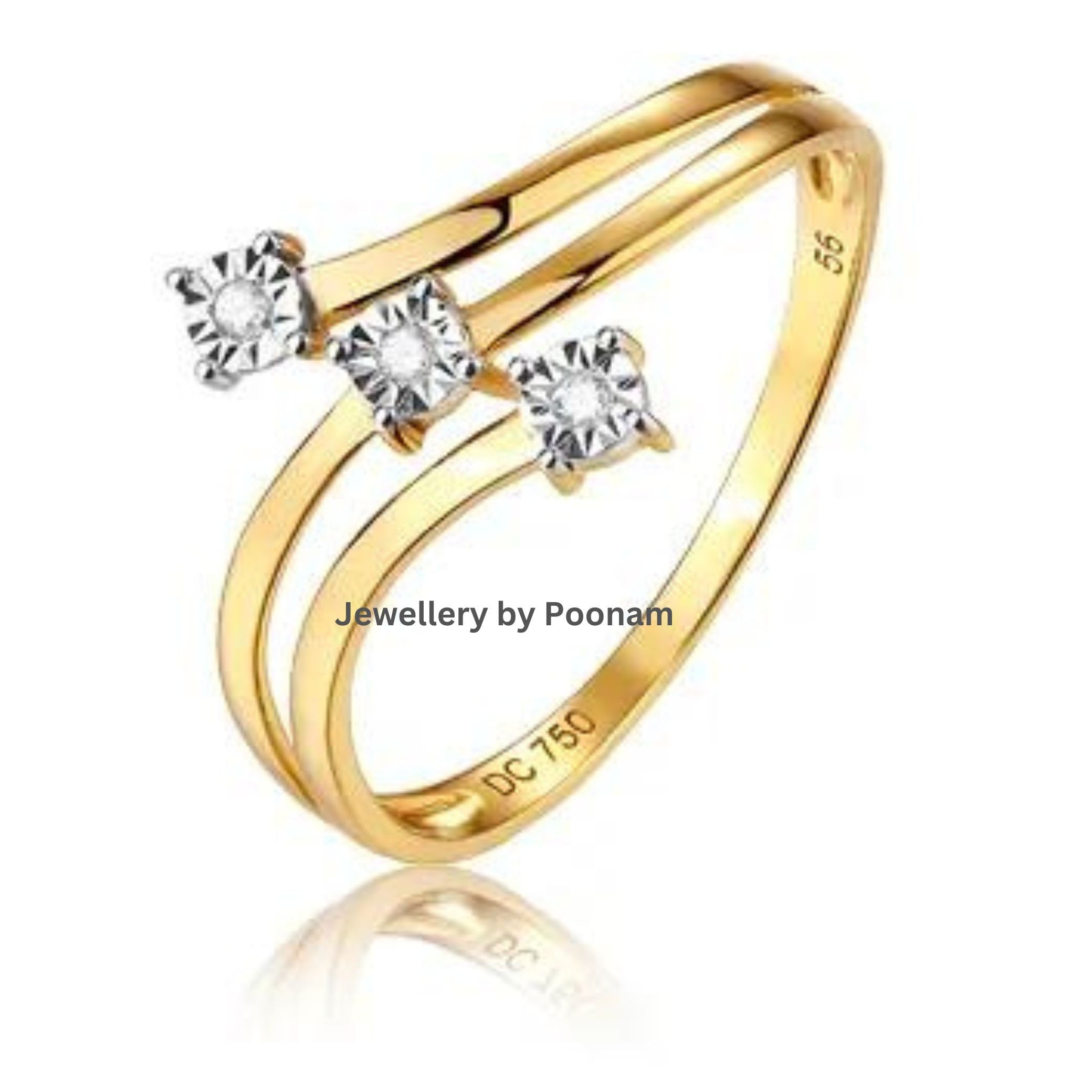 Light Wholesale Luxurious Engagement Anniversary Ring Gold Jewelry Women Diamond Wedding Ring - Jewelry By Poonam | SKU: R-10