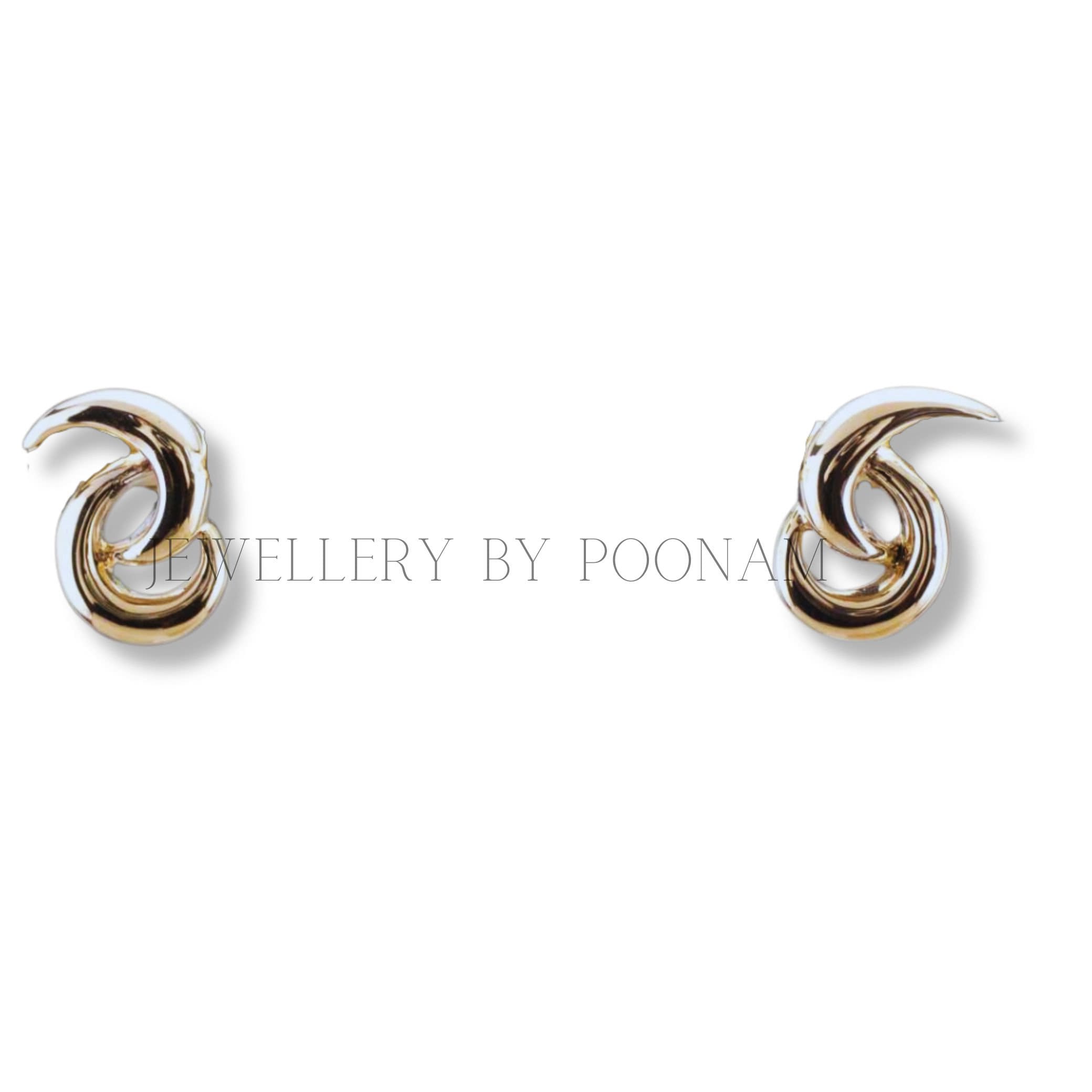 Twisted Stud Earrings, Dainty Earrings, Tiny Earrings, Minimalist Modern Design, Sterling Silver Earrings - Jewelry By Poonam