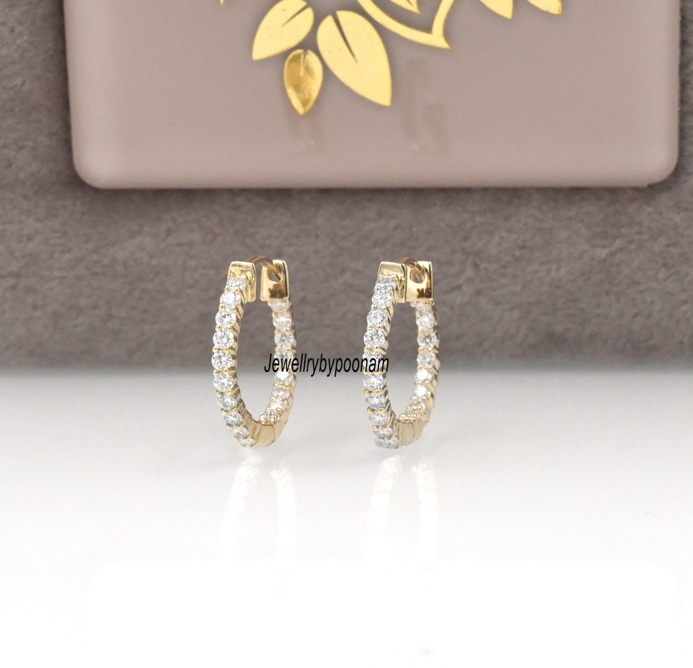 Gold Hoop Earrings, Dainty Hoop Earrings, Hoop Earrings, sterling silver hoops - Jewelry By Poonam | SKU: PJE1345-