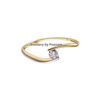 14K Gold Moissanite Diamond Eternity Engagement Ring