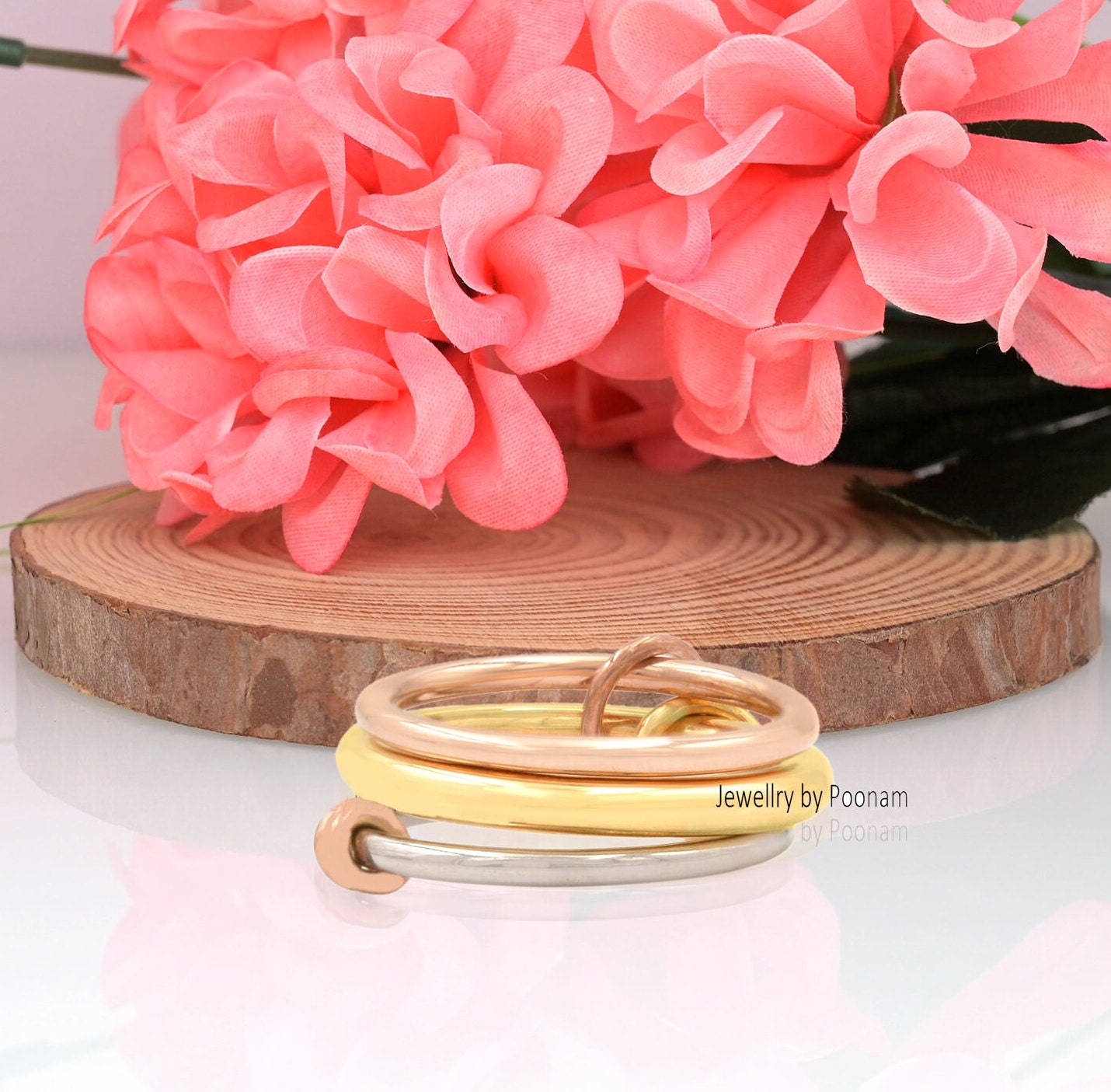 925 Sterling Silver Multi-Link Connector Band Ring Set: Plain Jumper Jewelry - Jewelry By Poonam | SKU: PJR812- 2/2026