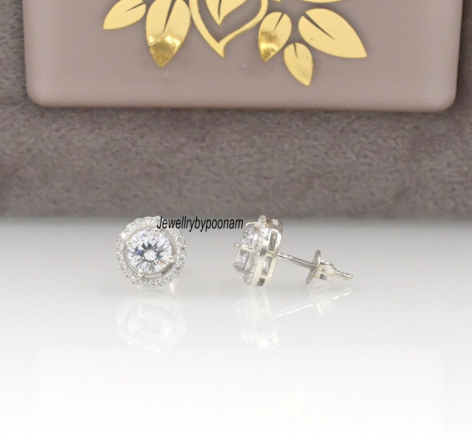 Moissanite Stud Earrings, Gift for Her; CZ Stud Earrings, Gift for Her; Solitaire Studs; Small Stud Earrings Bridal Jewelry -