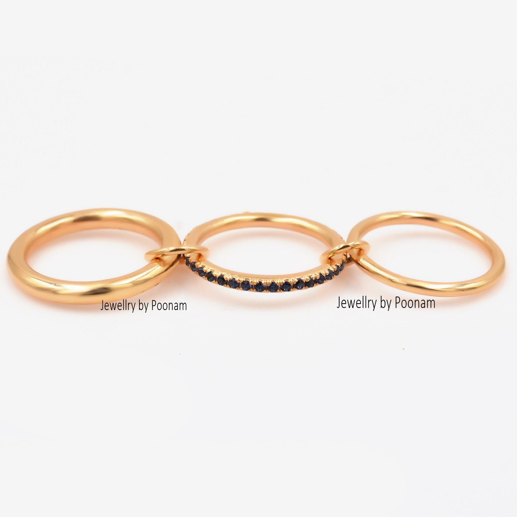 925 Sterling Silver Multi-Link Ring: Interlocking Eternity Band Ring - View 4 - Jewelry By Poonam | SKU: PJR789-SLYGBCZ-US-8