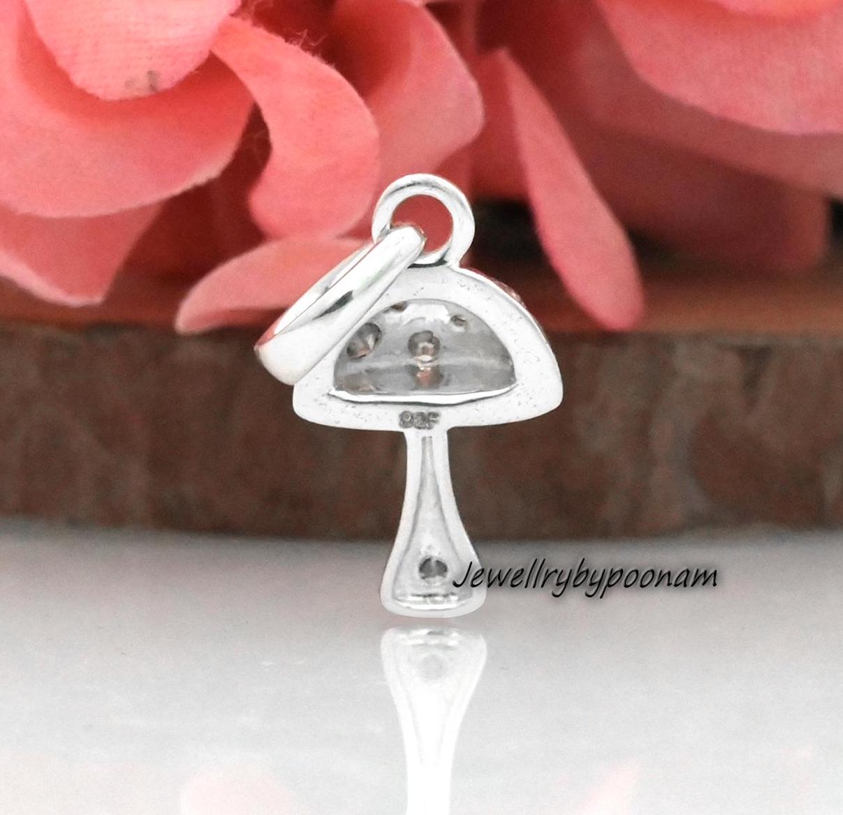 Diamond Mushroom Pendant: 14k Gold Plated Sterling Silver - View 2 - Jewelry By Poonam | SKU: PJP4167-SLNSDI-15M 2/26