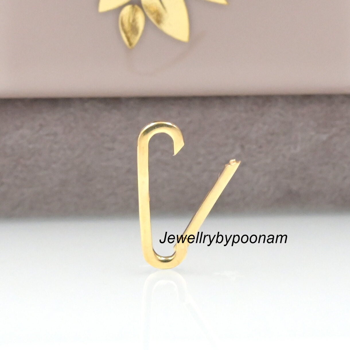 9K/14K Solid Yellow Gold Charm Enhancer – Necklace Pendant Connector (22*7 MM) - View 2 - Jewelry By Poonam | SKU: PJH680- 2/