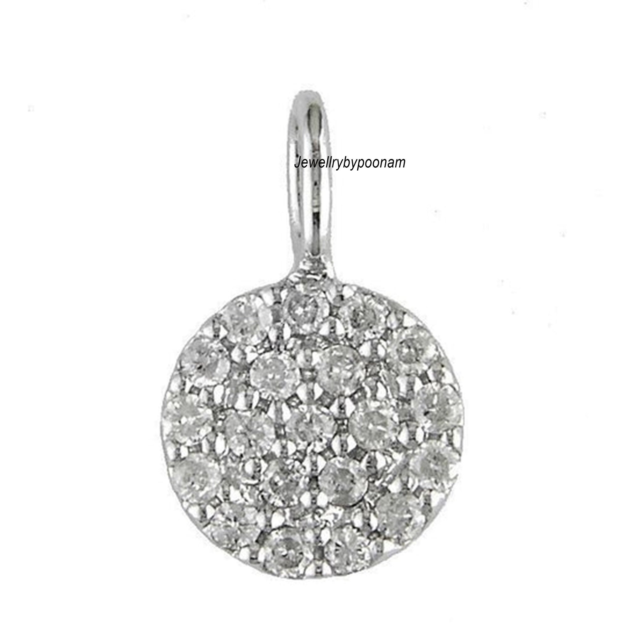 14k Gold Mini Diamond Circle Pendant: Sterling Silver Charm - View 2 - Jewelry By Poonam | SKU: PJP-