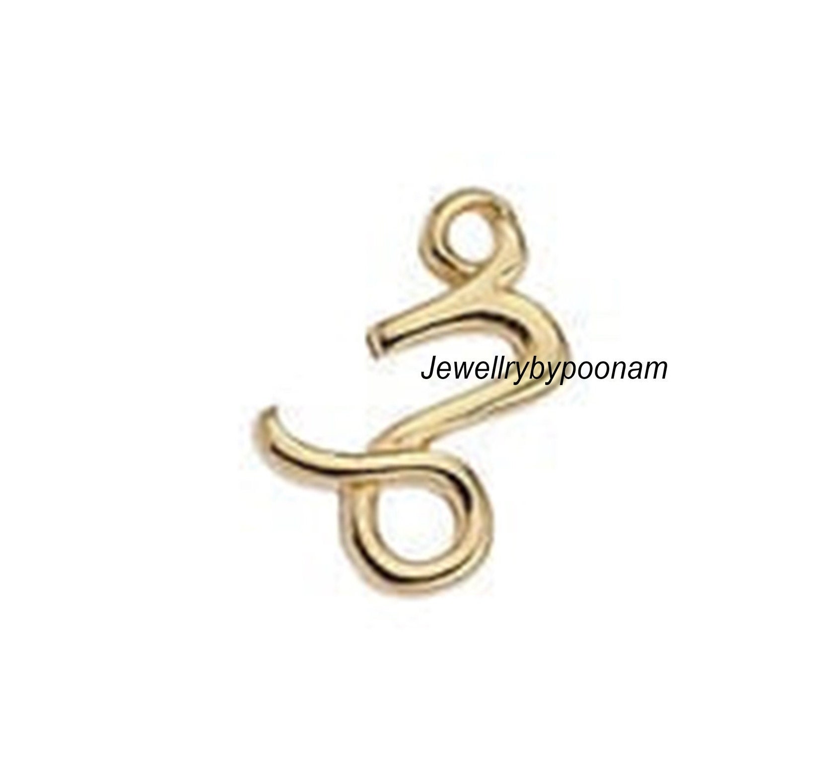 14k Solid Gold Zodiac Sign Charm Pendant: Sterling Silver Astrology Charms - View 6 - Jewelry By Poonam | SKU: PJP6051-SLYG-1
