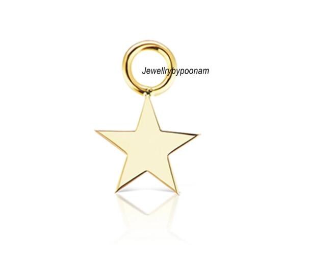 14k Solid Gold Star Charm Pendant - Sterling Silver Option - View 2 - Jewelry By Poonam | SKU: PJP-