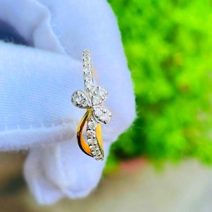 Natural Diamond Ring, 10k Solid Gold Ring, Gold Ring, Unique Ring, Handmade Ring, Diamond  Ring, Wedding Ring ,Anniversary Ring Gift for Her