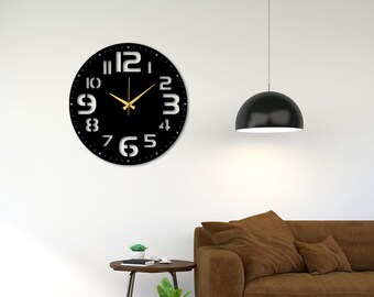 Bifim Design Roma Black Metal Black Wall Clock 41x41 Cm - Etsy